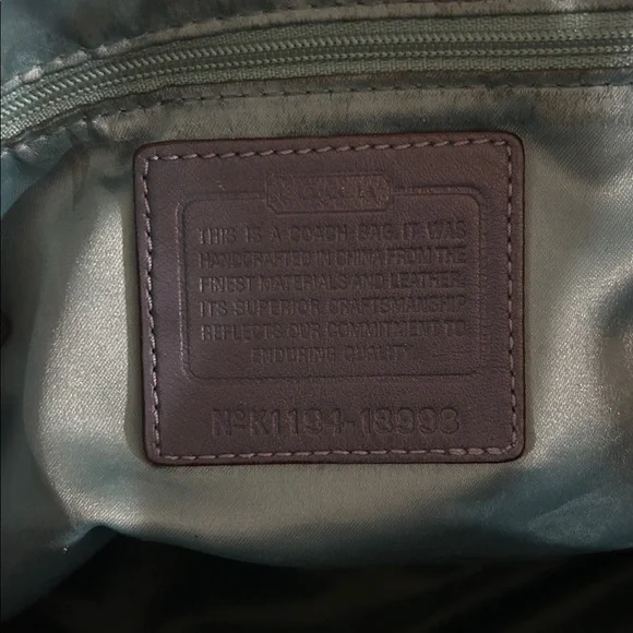 Coach Poppy Leather SpectatorGlam Tote -18998 Green - Picture 10 of 11